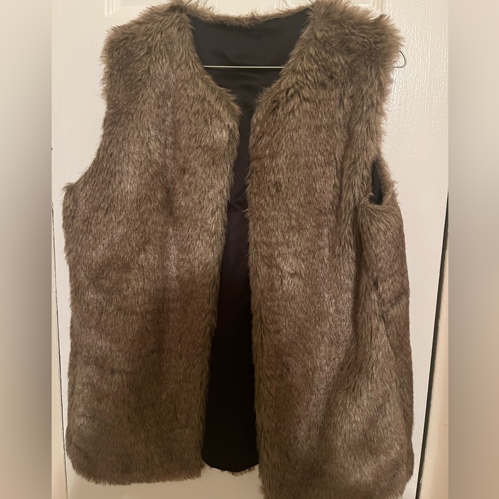 Brown Faux Fur Vest